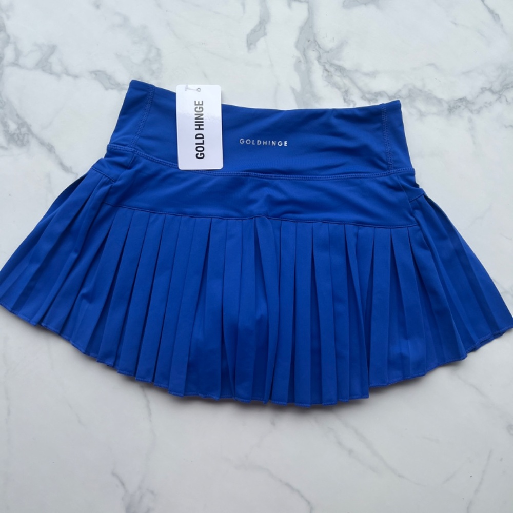 COPY-Mediterranean Blue Tennis Pleated Skirt with Shorts Skort